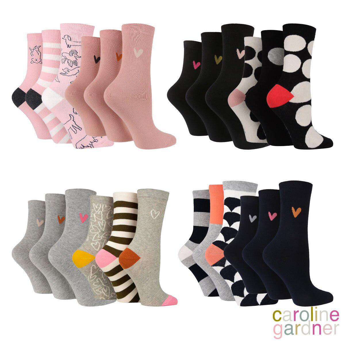 Caroline_Gardner_Lad_c514021ffaca0824cf57d87b52f4b2ad.jpg Caroline Gardner Ladies Crew Sock, 6 Pack - Image 1