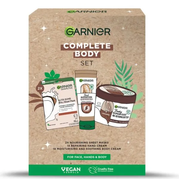 Garnier Complete Set for Face Hands and Body to Nourish Dry and Dull Skin