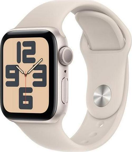 APPLE Watch SE (2023) - 40 mm Starlight Aluminium Case with Starlight Sports Band, S/M