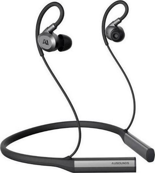 AUSOUNDS AU-Flex Wireless Bluetooth Noise-Cancelling Earphones - Black and Silver