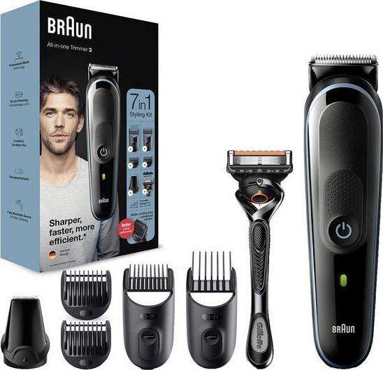 BRAUN MGK3245 Wet and Dry 7-in-1 Styling Kit - Black and Blue