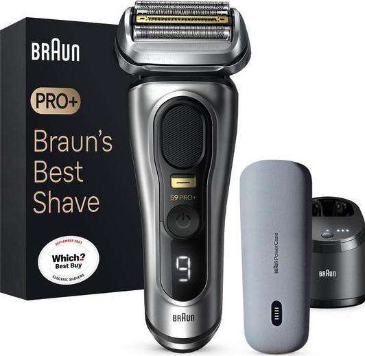 BRAUN Series 9 Pro 9477CC Wet and Dry Foil Shaver, SmartCare Centre and PowerCase - Silver