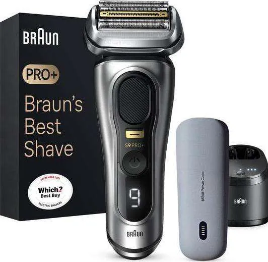 BRAUN Series 9 Pro 9477CC Wet and Dry Foil Shaver, SmartCare Centre and PowerCase - Silver