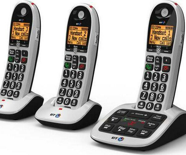 BT 4600 Cordless Phone with Answering Machine - Triple Handsets, Silver