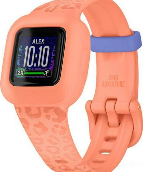 GARMIN vivofit jr. 3 Kids' Activity Tracker - Peach Leopard, Universal