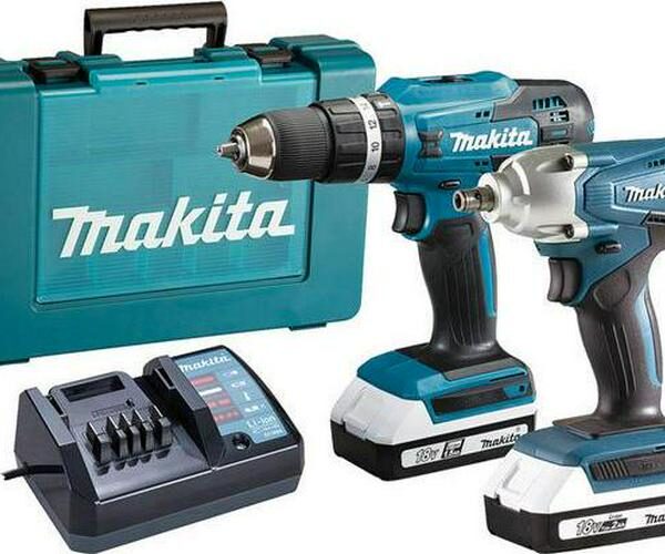 MAKITA DK18922A Cordless Combi Drill and Impact Driver Set with 2 Batteries
