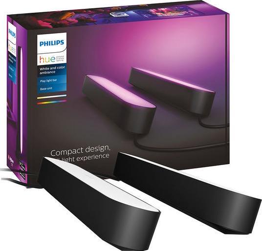 PHILIPS HUE Play White and Colour Ambiance Smart Light Bar - Black, Twin Pack