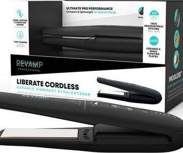REVAMP Progloss Liberate Cordless Hair Straightener - Black