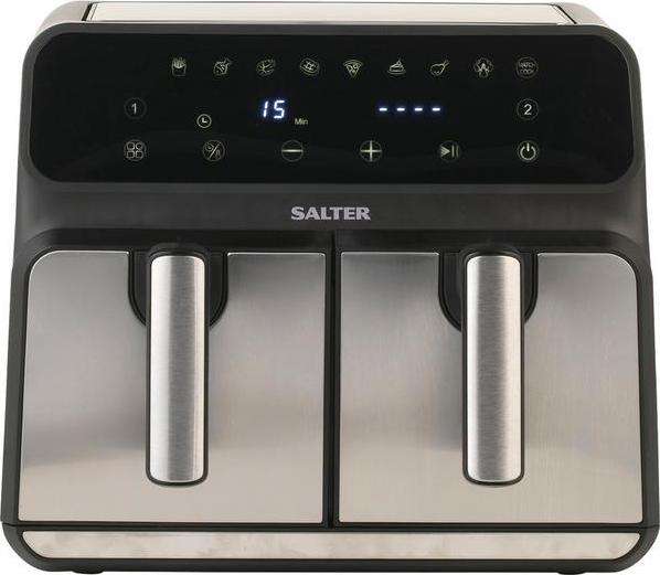 SALTER 5196 7.4L Dual Air Fryer Pro - Black and Stainless Steel