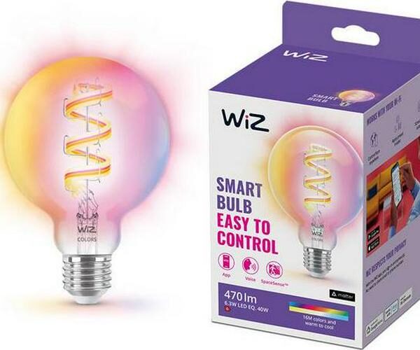 WIZ Colour Filament Smart LED Light Bulb - E27, G95
