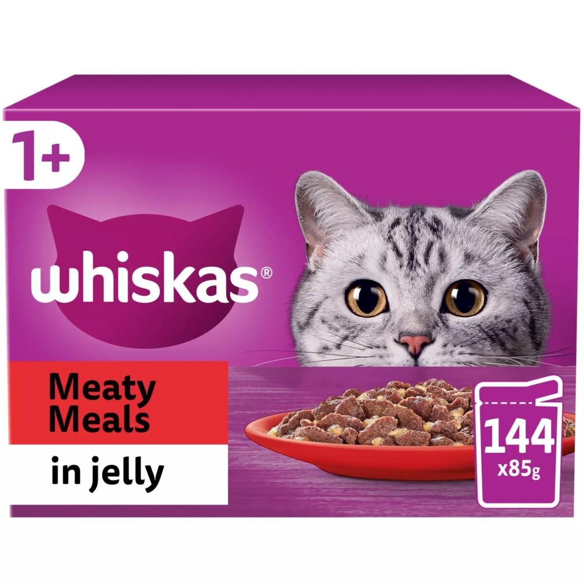 144 x 85g Whiskas 1 6e0e0cdcaab52bb20fd4216459019a37 2