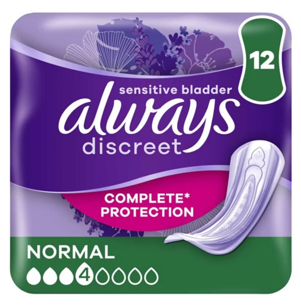 Always Discreet Incontinence Pads Normal For Sensitive Bladder x 12