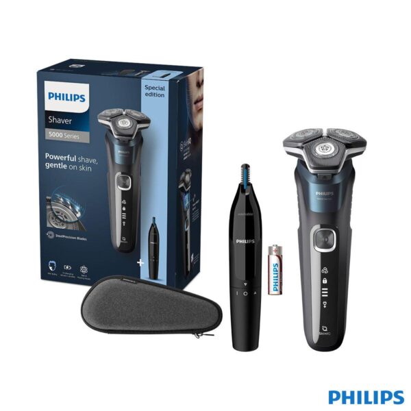 Philips Series 5000 Wet and Dry Electric Shaver with Pop-up Trimmer, Nose Trimmer and Travel Case, S5889/11