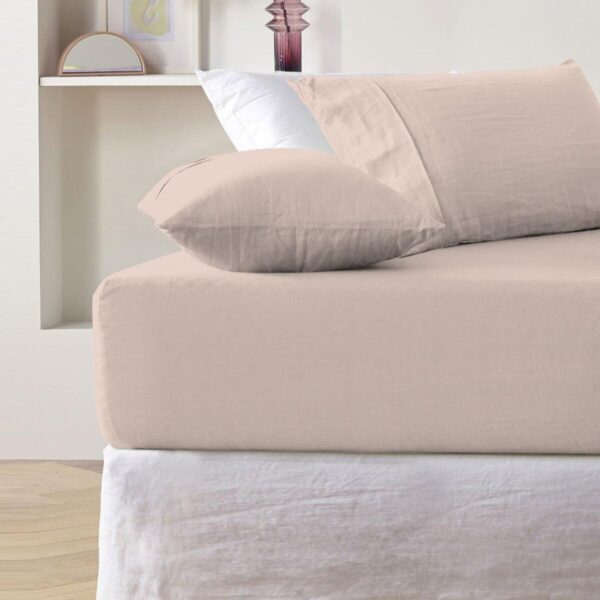 Purity Home 400 Thread Count Cotton Fitted Sheet in Blush, Double
