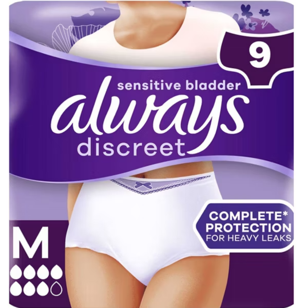 Always Discreet Underwear Incontinence Pants Women Plus M X9