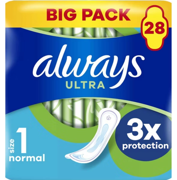 Always Ultra Sanitary Towels Normal (Size 1) x28 Pads