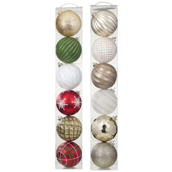 150mm (6 Inch) Shatter Resistant Indoor/Outdoor Christmas Ornaments Pack of 2