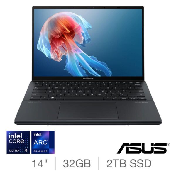 ASUS Zenbook Duo, Intel Core Ultra 9, 32GB RAM, 2TB SSD, 14 Inch OLED 2 in 1 Convertible Laptop, UX8406MA-PZ203W