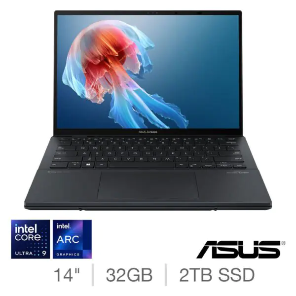 ASUS Zenbook Duo, Intel Core Ultra 9, 32GB RAM, 2TB SSD, 14 Inch OLED 2 in 1 Convertible Laptop, UX8406MA-PZ203W