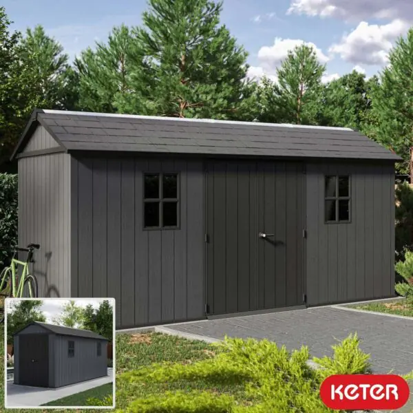 Keter Newton Plus 15ft 6  x 7ft 5  (4.7 x 2.3m) Storage Shed in 2 Configurations
