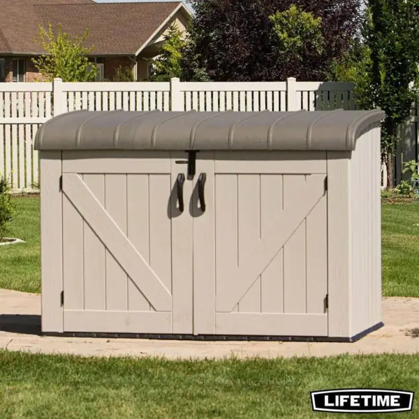 Lifetime 6ft 2  x 3ft 4  (1.9 x 1m) Horizontal 2,190 Litre Storage Shed - Model 60170