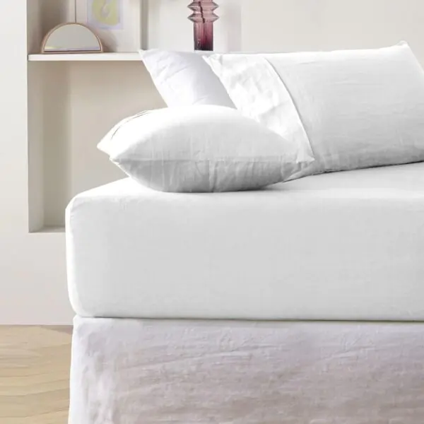 Purity Home 400 Thread Count Cotton Fitted Sheet, White in 4 Sizes