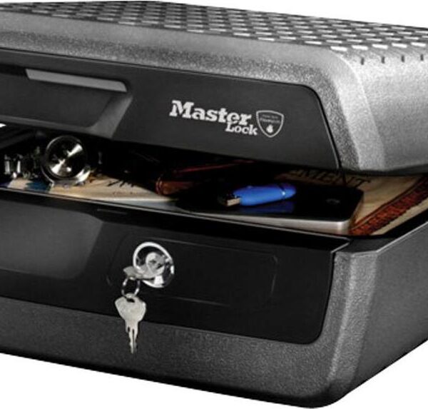10L Large Fire and Water Resistant Security Chest Safe, Charcoal Grey-
