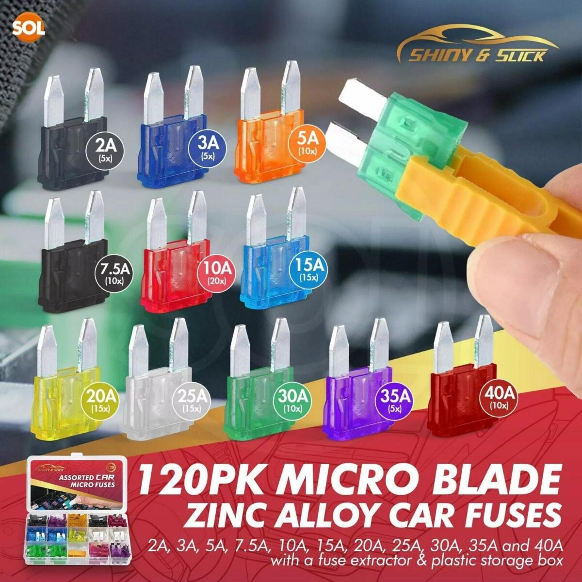 120pk Micro Car Fuse 21892c9b238aa1e48e80c24920e5bf67