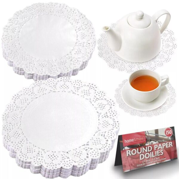 150-300 White Paper Doilies 5.5 3.5 Inch Round Lace Party Doylies Doyleys Doily