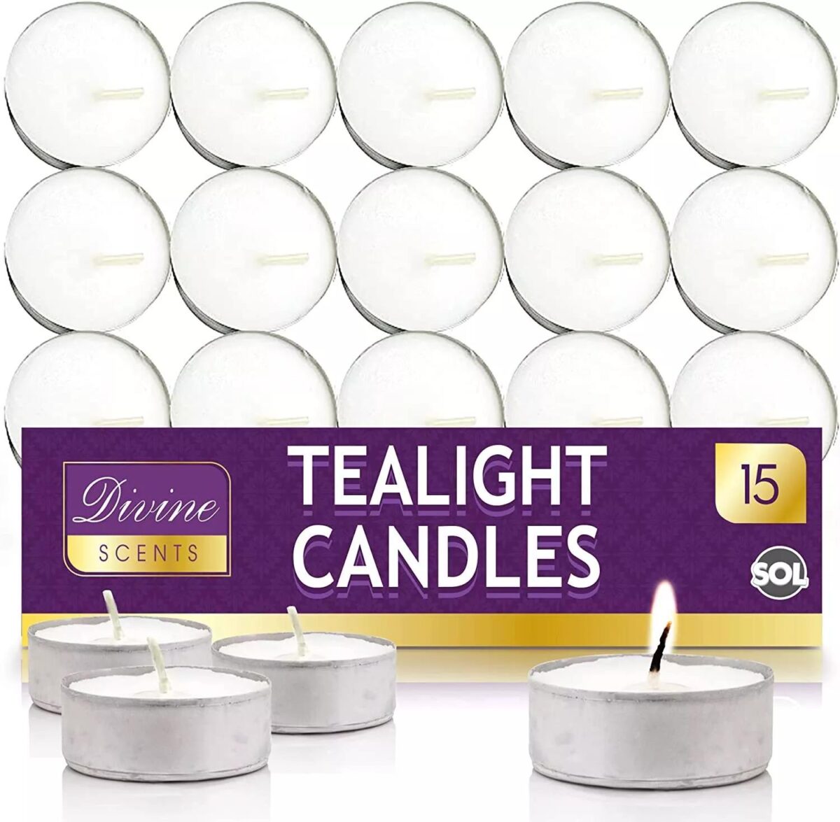 15pk Tea Lights Whit 62af1ac621fa73268231b981ab3a81f4