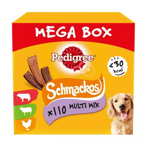 1, 2, 3 x 110 Pedigree Mega Box Schmackos Dog Treats Chews Mixed Meat Variety