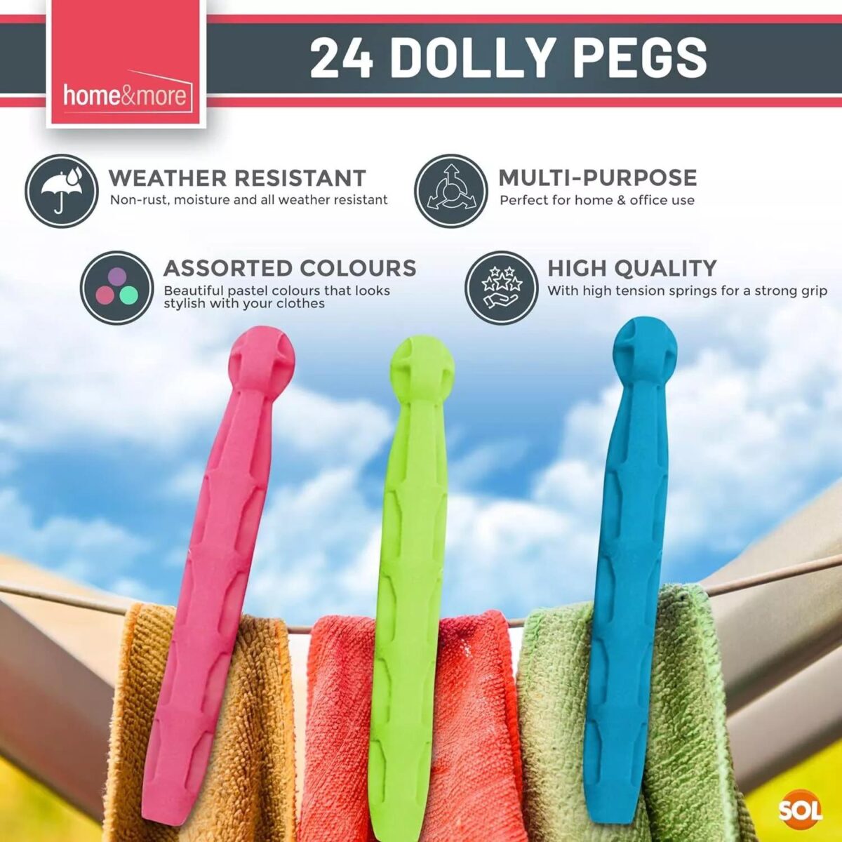 24 Strong Dolly Pegs 9e021ad91e78da8a2fa40d40ad1e5ac4