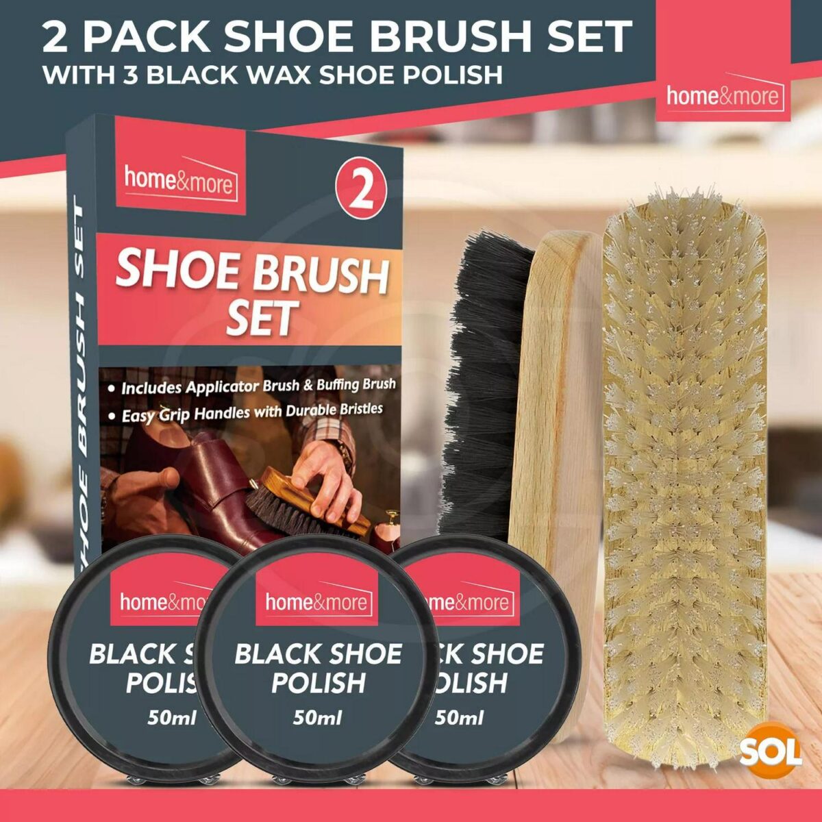 2 Shoe Brush Set Cle 08ff042ea69607a1c2c90bc96b4d8b53