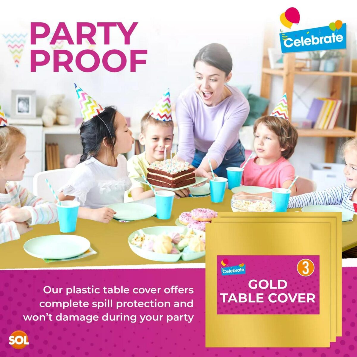 3 Gold Plastic Table d8813d496266f06ab499be6205f56ba3