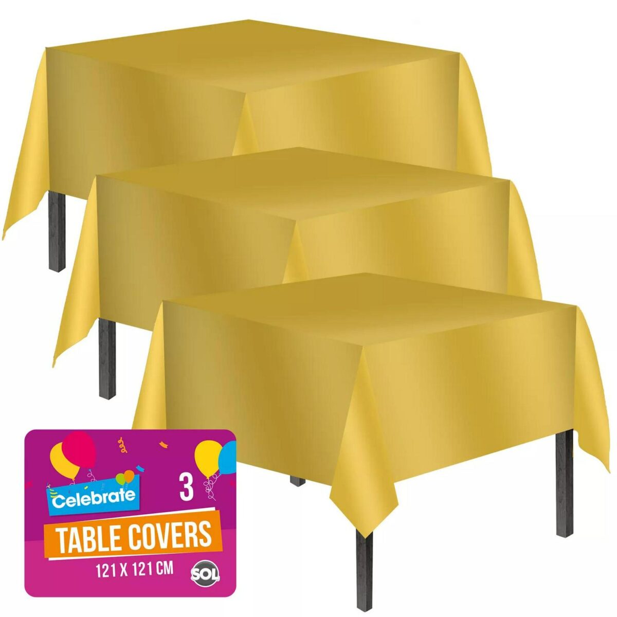 3 Gold Plastic Table d9481c1b50732fcaca2d3eb93d11c528