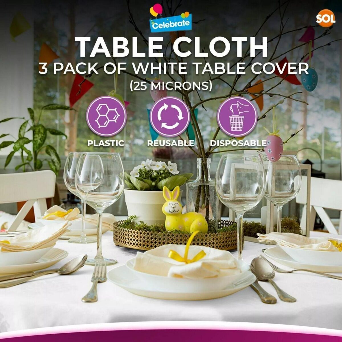 3 White Plastic Tabl 838434e68b89b2c08f01267be94decd3