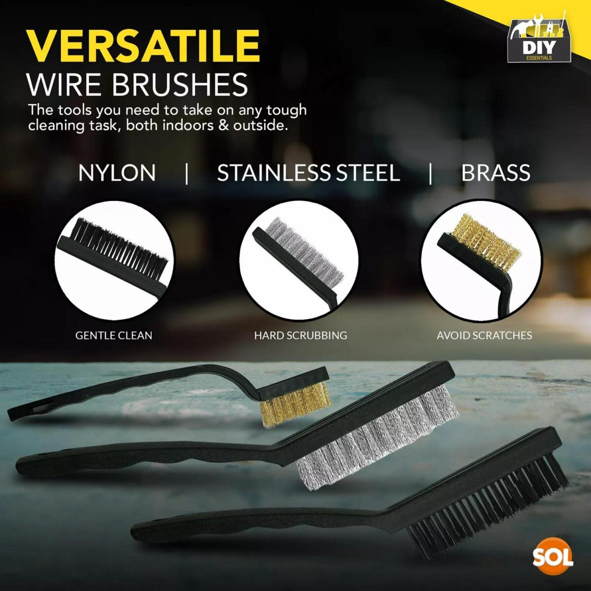 3pk Wire Brush Set S 7cc9c5652809e3b9d92c0b50c18590fe