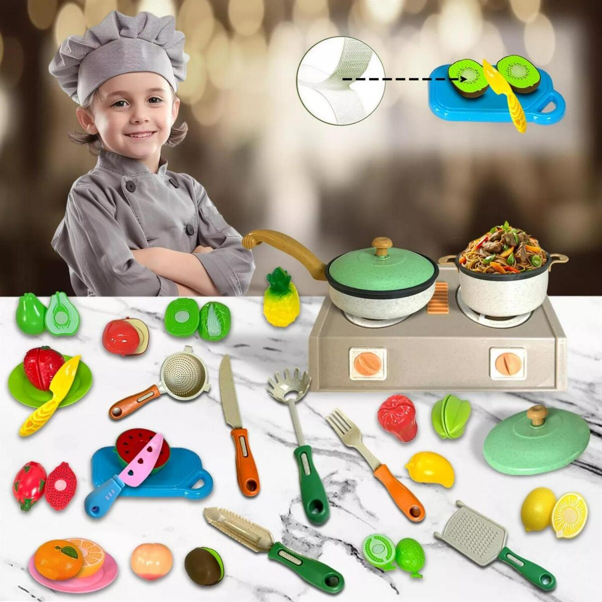 48PCS Kids Kitchen C 938d51fbdddadc8bc8acf2496f153e08