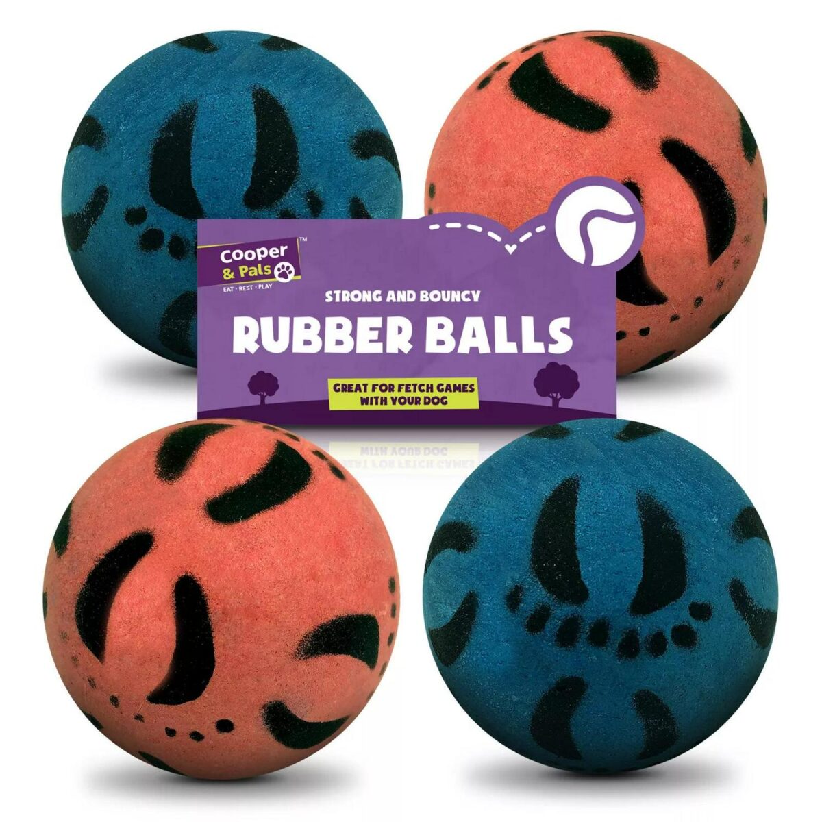4pk Rubber Dog Balls 06900c63f96256805595e1af92684c67