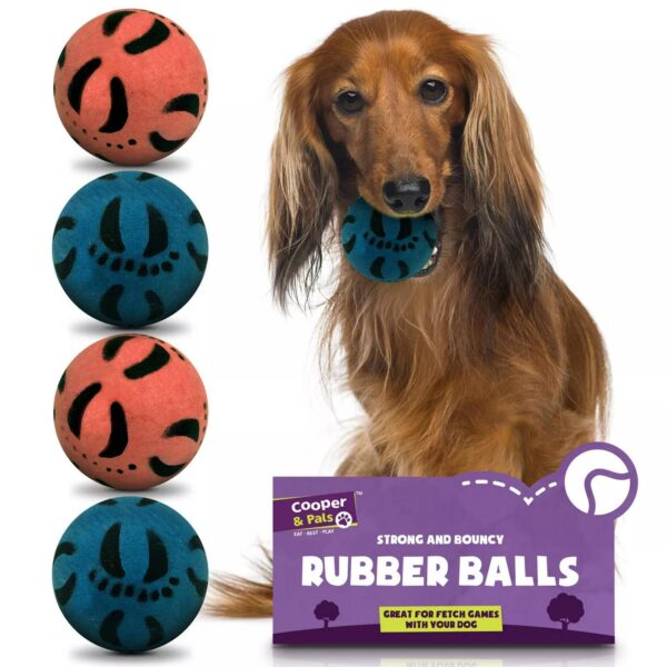 4pk Rubber Dog Balls 73ed10a127a6594b1634c37834890f5b