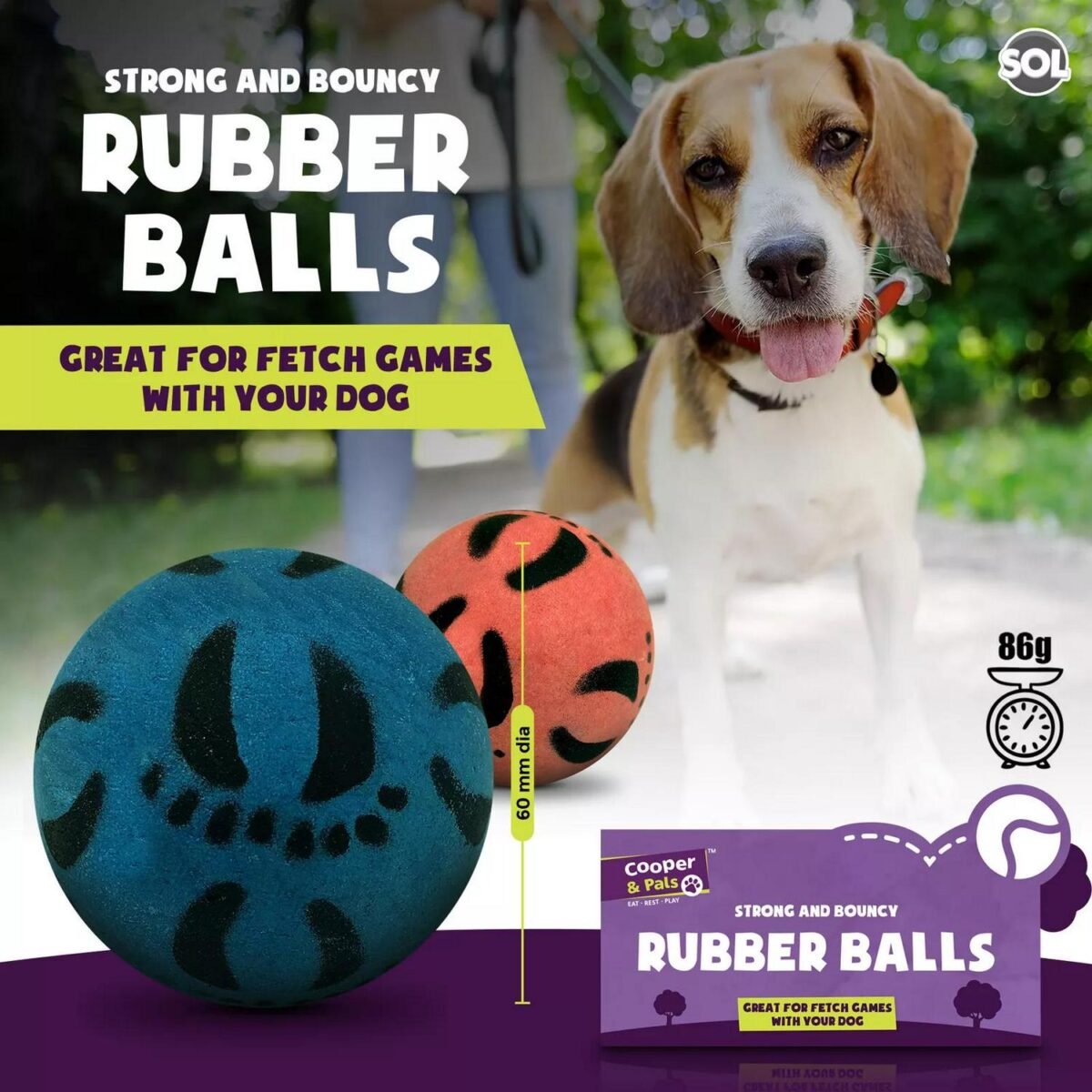 4pk Rubber Dog Balls e9fa8cc7752d0cdf7c5c2f426b37c037