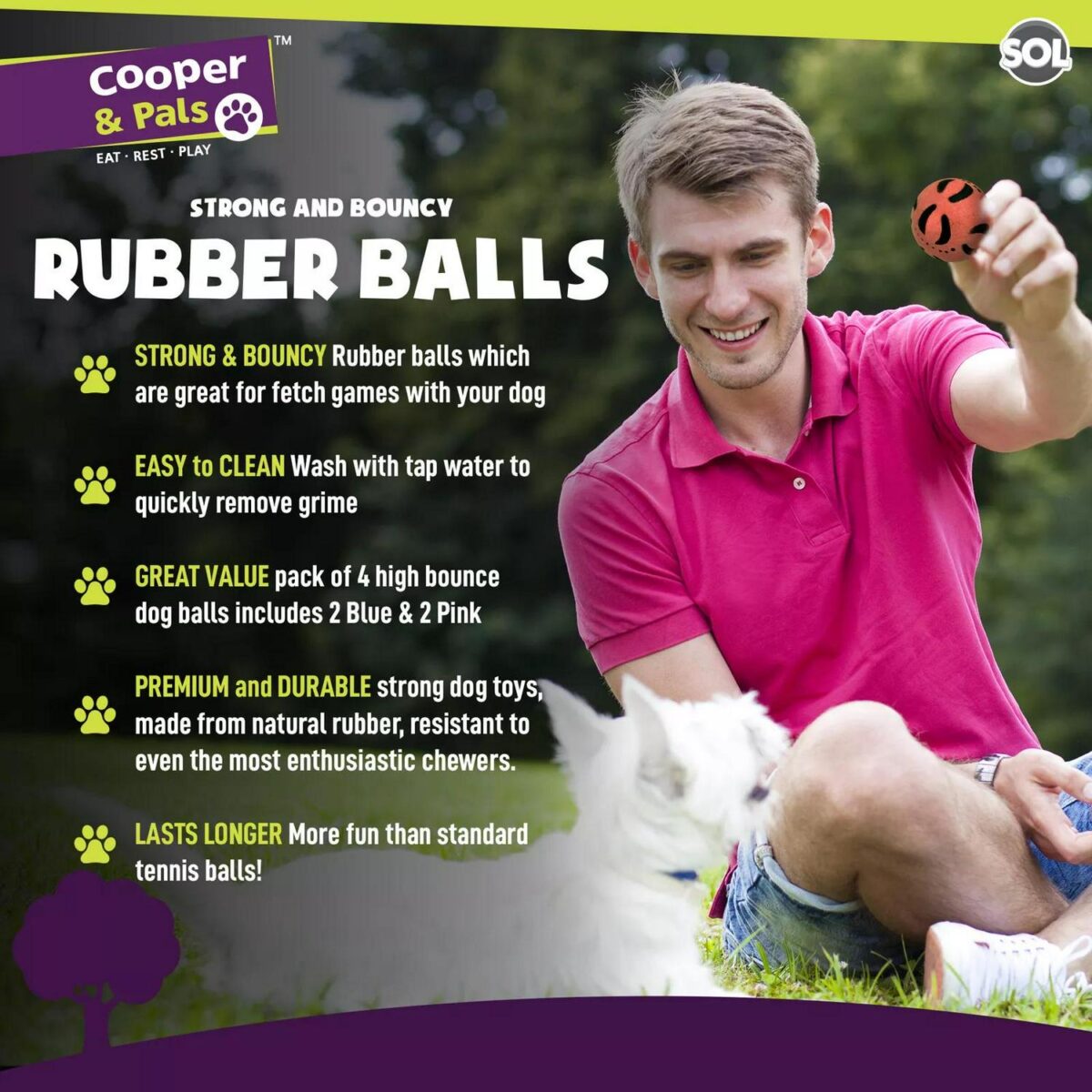 4pk Rubber Dog Balls ed45ddcc554e16f0228ec92c6d418f4c