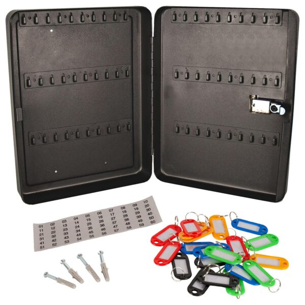 60 Hook Combination Lock Key Cabinet Safe with Colour Coded Key Tabs-