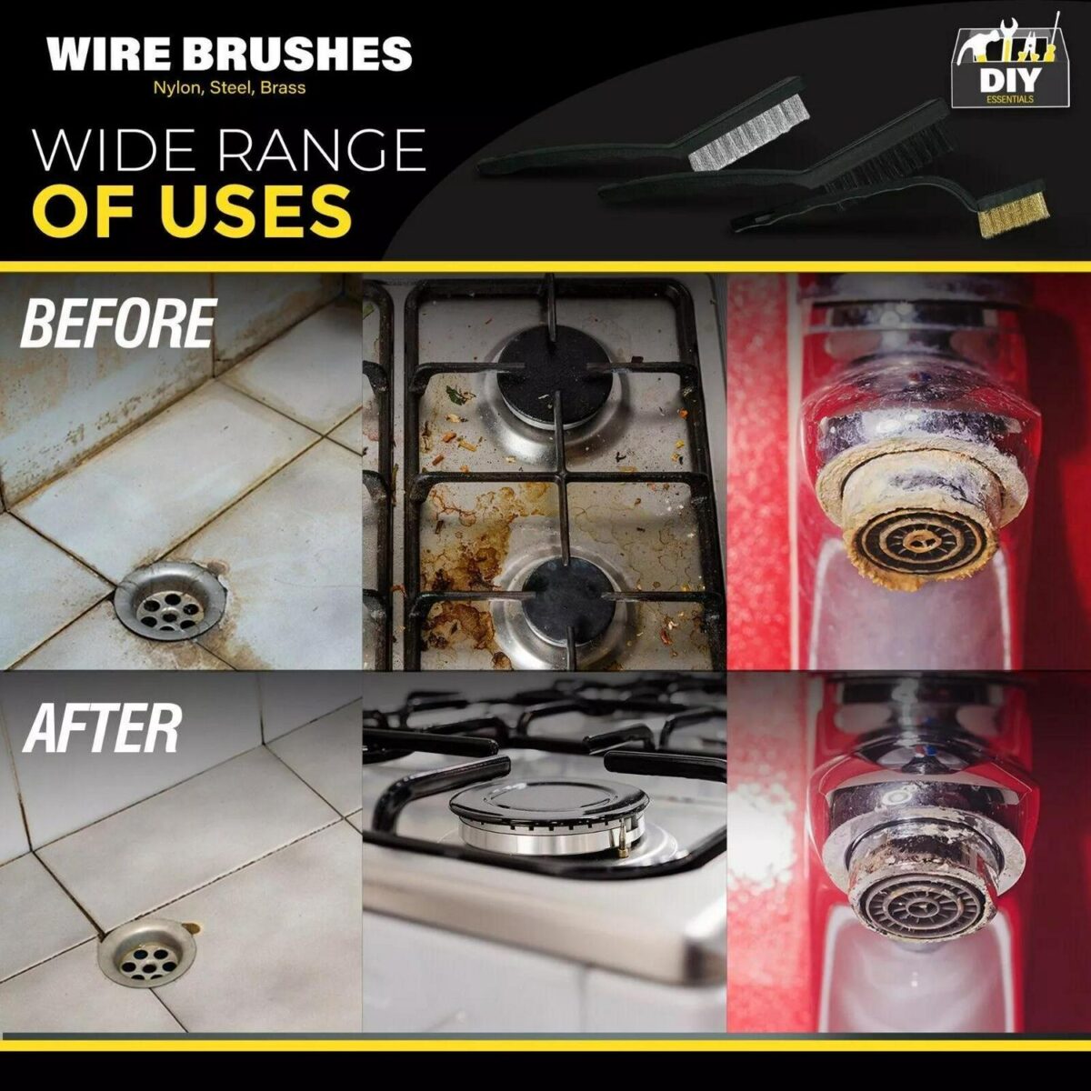 6PK Wire Brush Set S 32c6c27d9a6ee9eded2ce643c427bf50