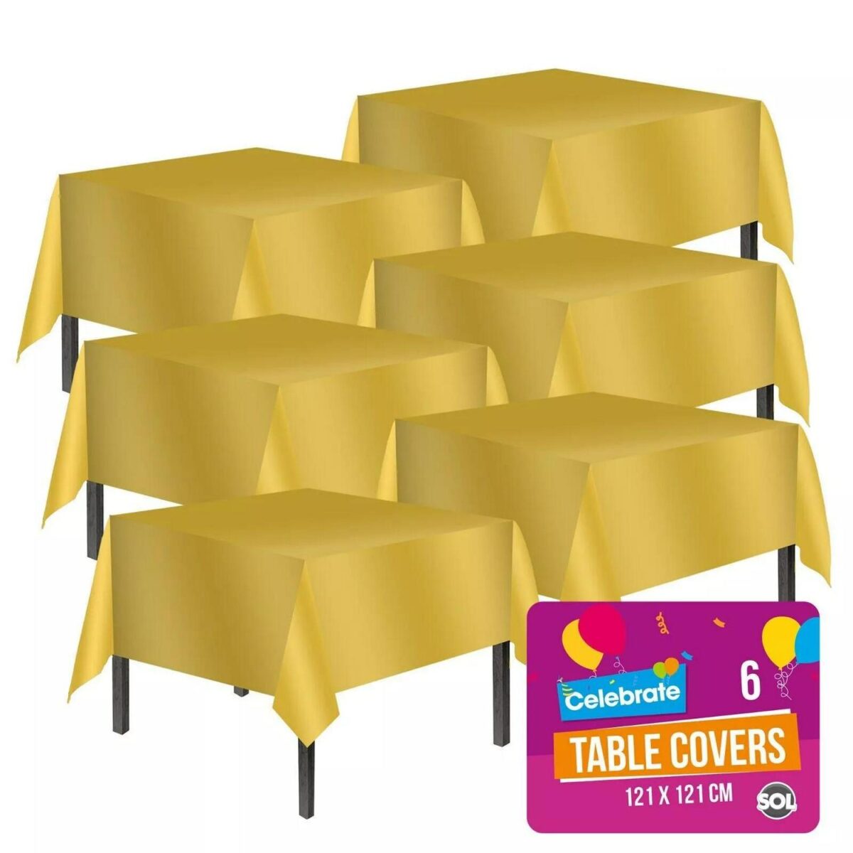 6 Gold Plastic Table df589b4cb7b3ccb34471af8fe865da24