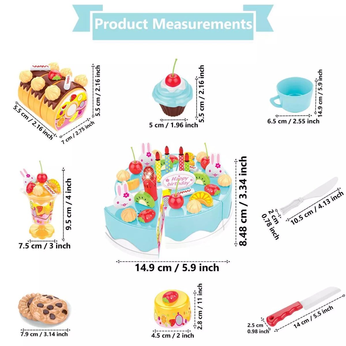 75Pcs Pretend Desser 31dde87731cd84df2dafe4fb2e339bae