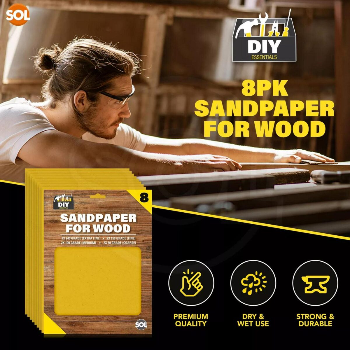 8 Assorted Sandpaper 6fa9ddae016e6a96795ff37aa622a87d