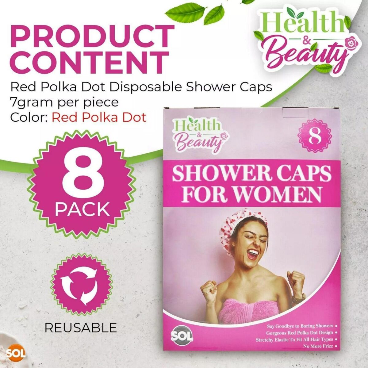 8pk Shower Caps For efa9a15c0e68a0e22330730e5b809a31