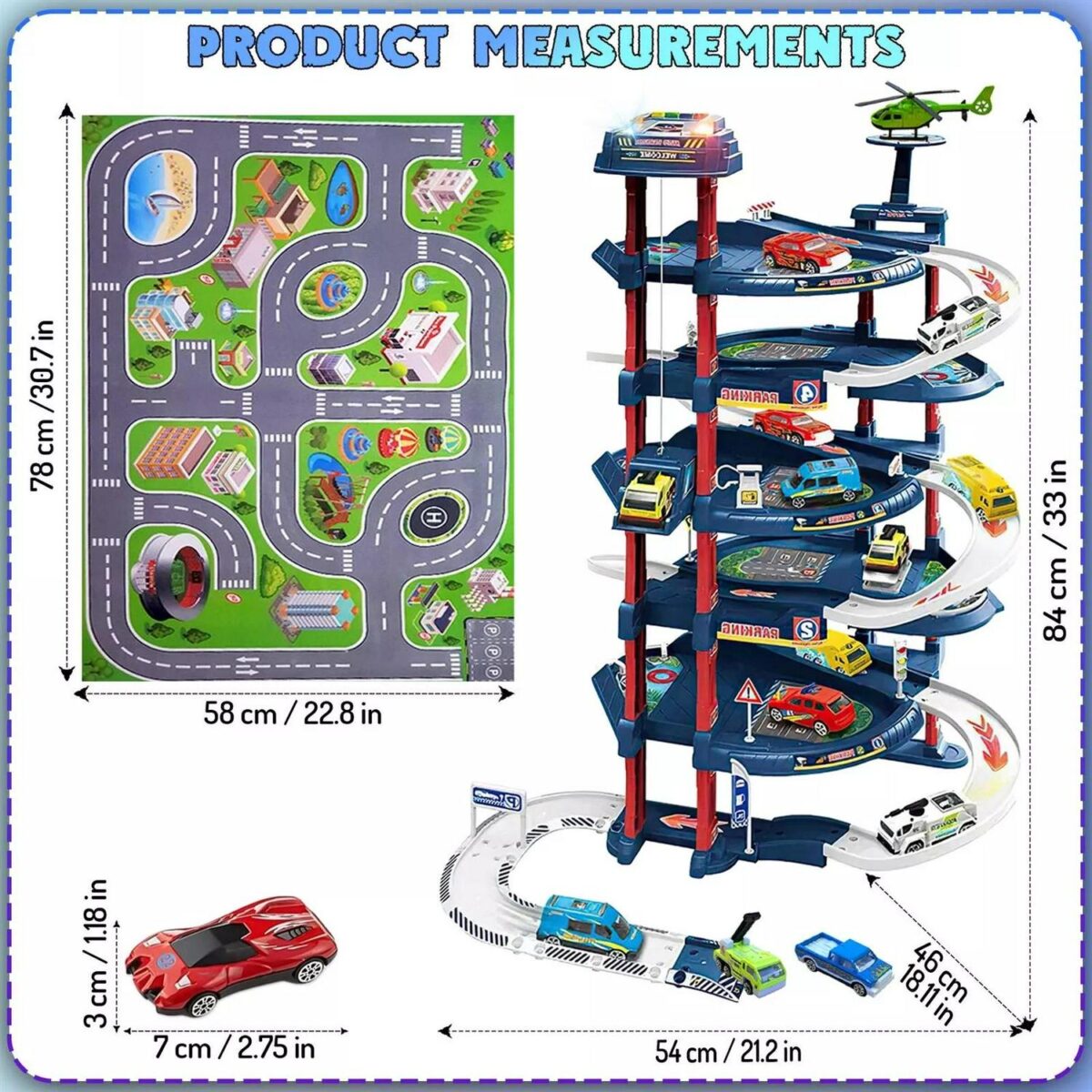 94PCS Kids Car Parki c003f753d88cc6849e2d945371a0fe30