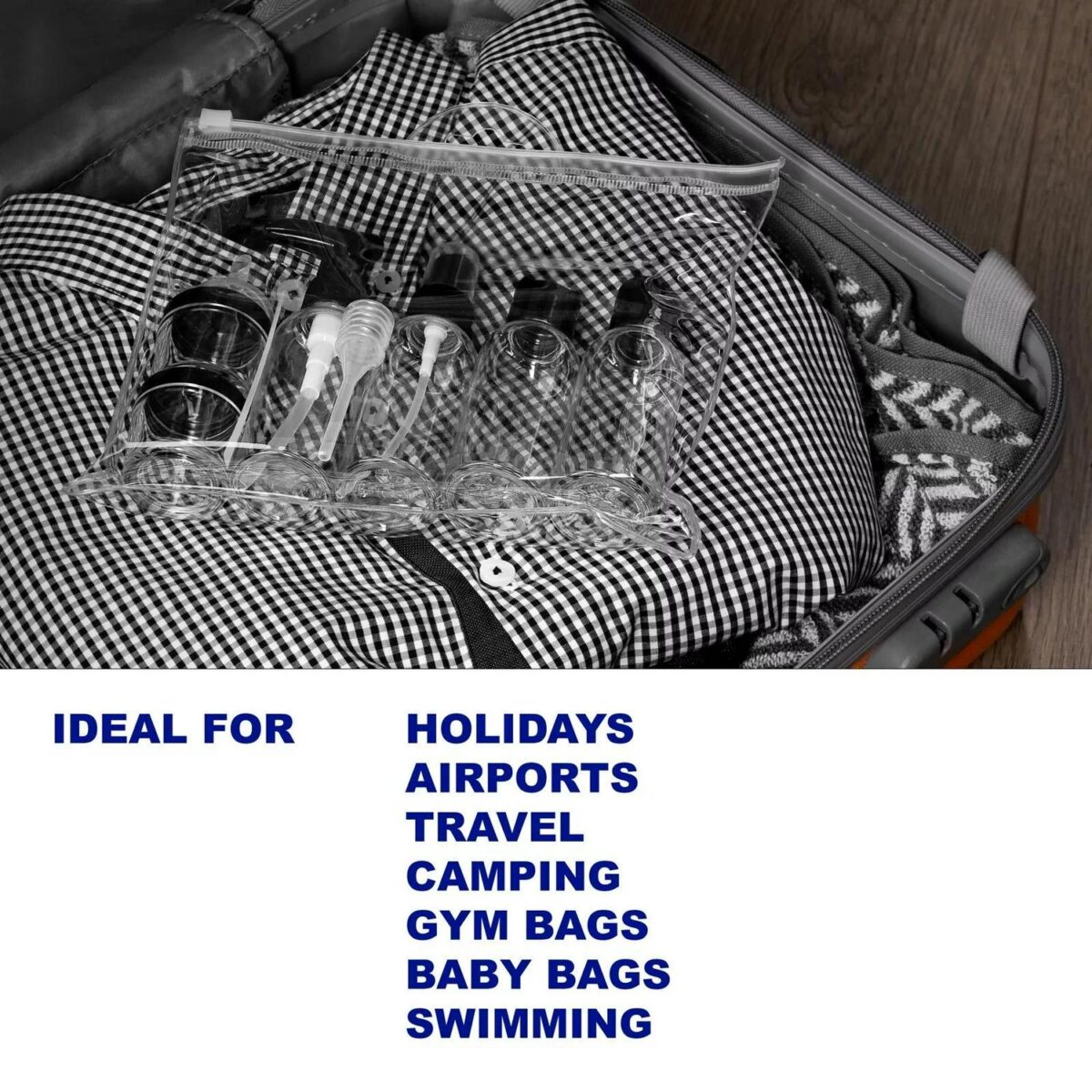 9 Piece Clear Travel 463f0d71767affebafb93fb3c5c45673